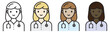 Female Doctor Icon in Various Colour Schemes

