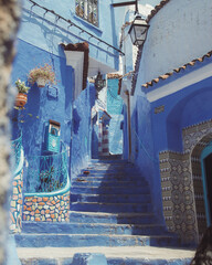 Blue Alley in Chefchaouen, Morocco