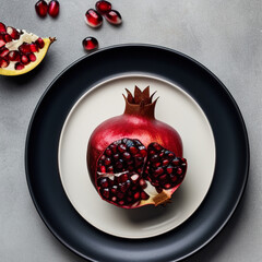 pomegranate on a cozy luxurious background