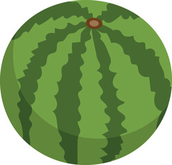 Poster - Whole watermelon icon. Green fresh juicy summer sweet