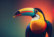 Portrait of a tropical toucan bird. Generitive ai