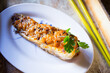 Chinese style baked swordfish loin.