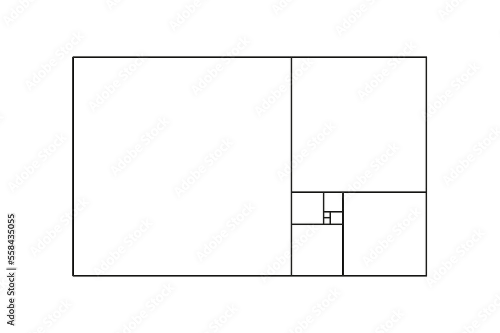 Golden ratio template. Divine, golden Proportion. Universal meanings