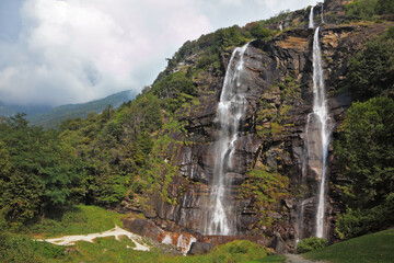 Sticker - The double waterfall in Northern Italy