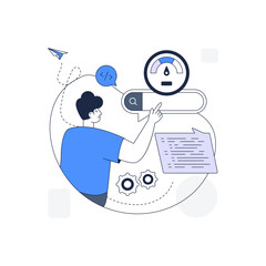 Wall Mural - modern editable outline illustration of web performance