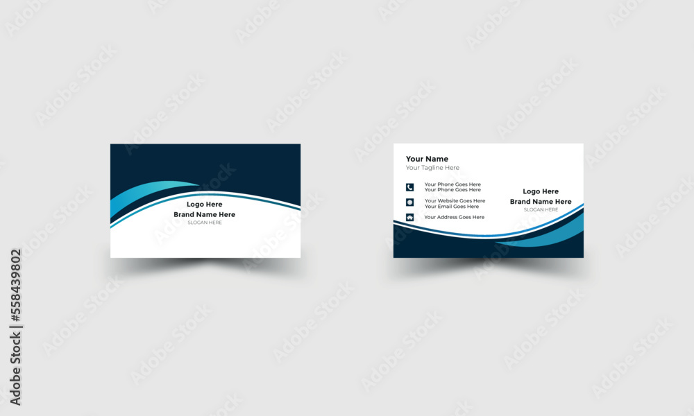 double sided professional business card black And White vector file ...