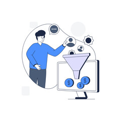 Wall Mural - premium outline illustration of traffic conversion