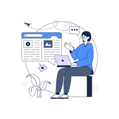 Wall Mural - a customizable outline illustration of blogger