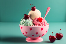 Ice Cream Bowl For Valentine's Day