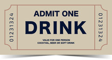Tickets, tickets drink, drink tickets, free drinks badge