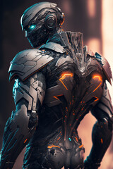 Wall Mural - futuristic space armor suit cyberpunk, concept art
