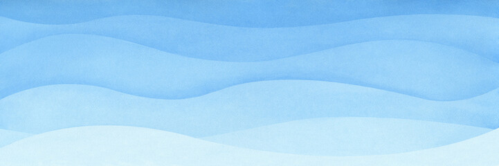 Poster - Abstract art background navy azure blue colors. Watercolor painting on texture paper with turquoise pattern of sea waves. Abstract art background with blue wavy line as gradient.