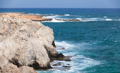 Wall Mural - Rocks and sea water. Ayia Napa, Cyprus