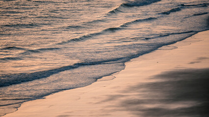 Wall Mural - sand dunes and beach at sunrise in the morning