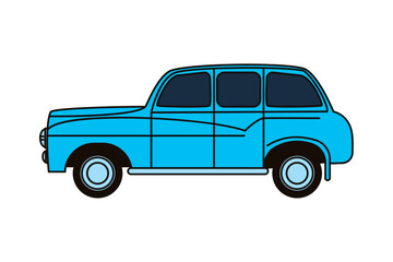 Poster - flat blue car