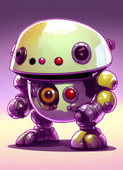 Wall Mural - little funny kind robot.freehand drawing