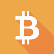bitcoin minimal flat sign, Illustration bitcoin flat minimal colors