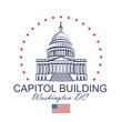 United States Capitol building isolated on white backgrpound