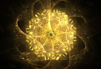 Wall Mural - fractal radial pattern on the subject of science, technology and design
