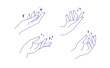 © Matias - Aesthetic hands vector linear illustrations. Stylized elegant hand drawings with different gestures.