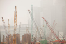 A Construction Site In Hong Kong, China.