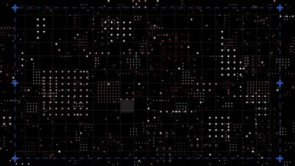 Wall Mural - animation of markers and data processing over grid