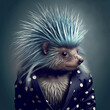 a porcupine is not a fashion accessory, porcupine portrait, generative ai