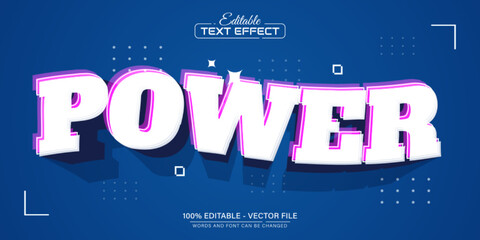 Power modern 3d style text effect editable