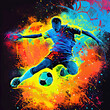 abstract football player with ball