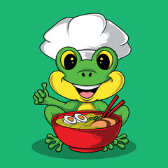 Wall Mural - artwork illustration and t shirt design cute animal character design chef frog