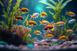tropical fish in aquarium made with Generative AI