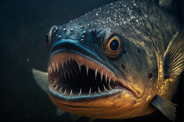 Wall Mural - Close up of piranha