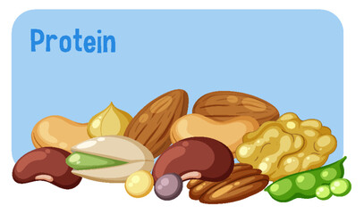Wall Mural - variety of protein foods