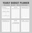 6 Pages yearly budget planner logbook or notebook 