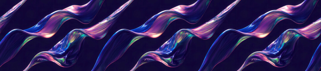 Wall Mural - liquid flow, liquid metal close-up, wide horizontal banner. 