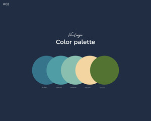 Fashion Trend Vintage Color guide palette 2023-24. An example of a color palette vector. Color palette for fashion designers, business, garments, and paints colors company