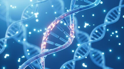 Mutated DNA and molecules, scientific biotechnology, 3d rendering.