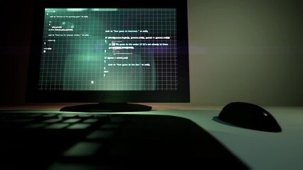 Wall Mural - computer programming writing code language template concept web animation 3d 4k business futuristic 