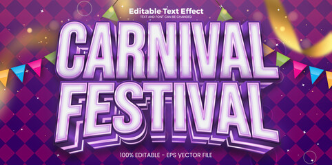 Wall Mural - Carnival Festival editable text effect in modern trend style