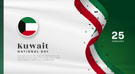 Wall Mural - Square Banner illustration of Kuwait independence day celebration with text space. Vector illustration.