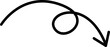 Cartoon arrow flat icon Curly line