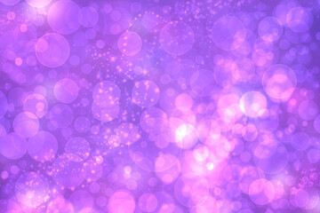 Wall Mural - Abstract gradient of pink blue pastel light background texture with glowing circular bokeh lights and stars. Beautiful colorful spring or summer backdrop.