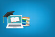 Online learning. Concept of webinar, business online training, education on computer or e-learning concept, video tutorial illustration.	