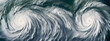 A painting of a massive cyclone over the ocean, visible from outer space. Generative AI