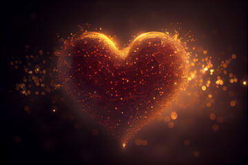 Aufkleber - heart Beautiful colored bokeh on a dark abstract background.	