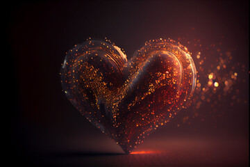 Aufkleber - Beautiful heart abstract optical light bokeh on a glow background.	