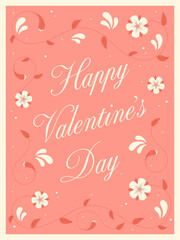 Wall Mural - Valentine's day greeting card with flowers.