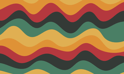 Wall Mural - Colorful wavy groovy reggae wallpaper background