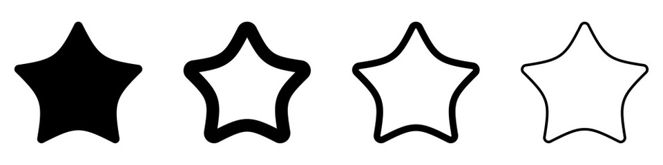 Wall Mural - stars icon. set of star icons in flat style. black star icons. vector illustration.