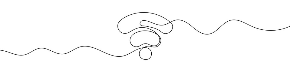 Wall Mural - continuous linear drawing of wi-fi signal icon. one line drawing background. vector illustration. li